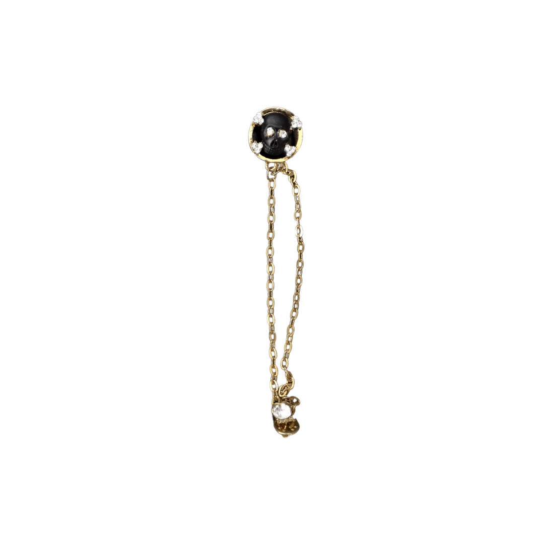 Skull Chain Crystal Brooch - Mu Shop