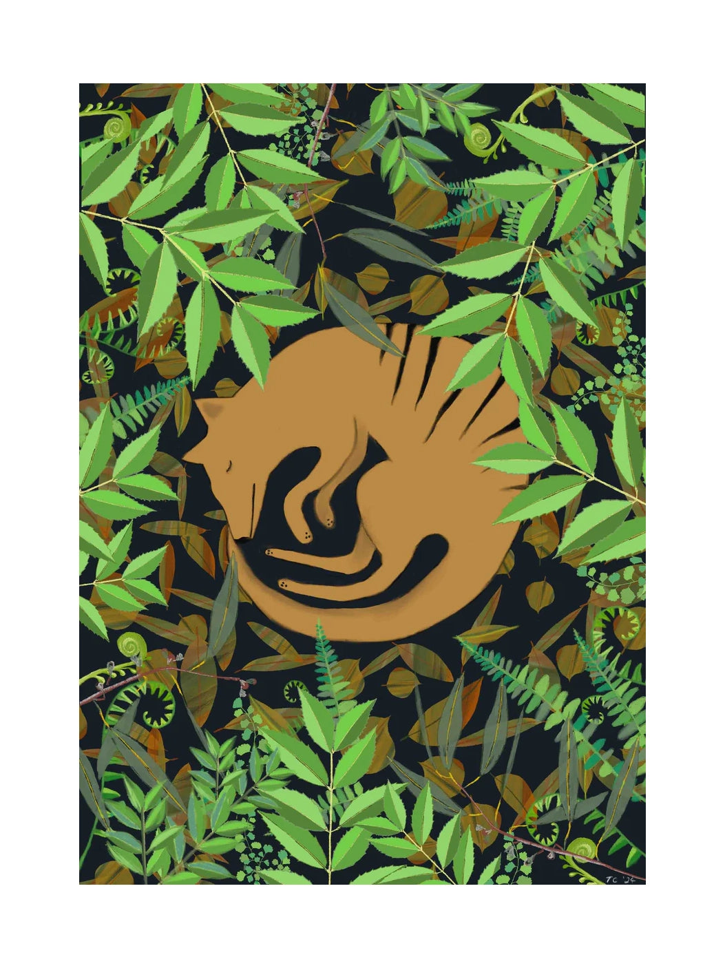 Sleeping Forest Thylacine Greeting Card