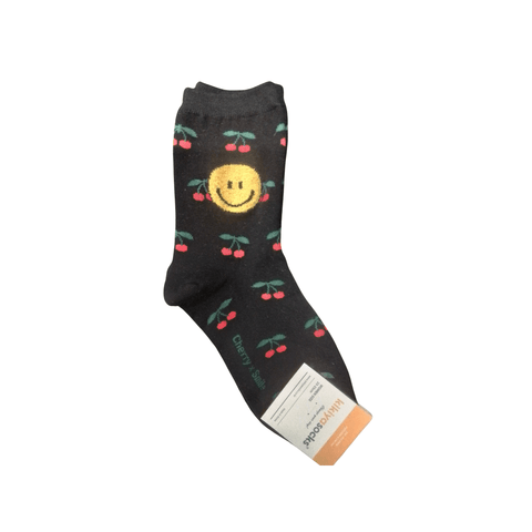 Smiling face with cherries Adult Crew Socks - Mu Shop