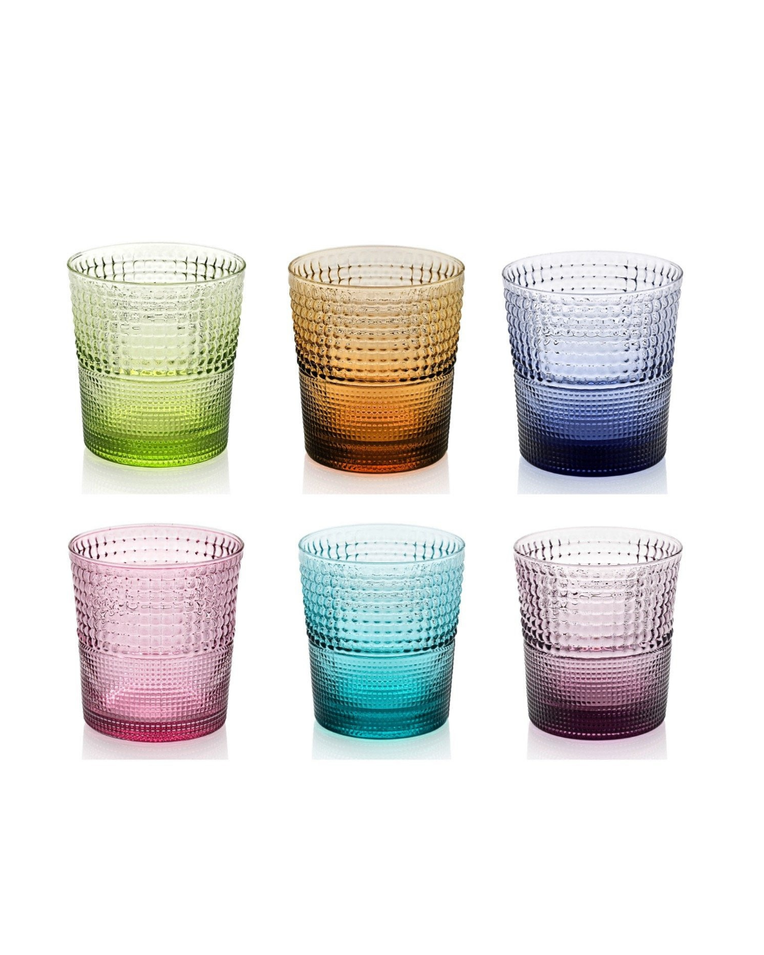 Speedy Mouthblown Coloured Tumbler 280ml Set of 6 - Mu Shop