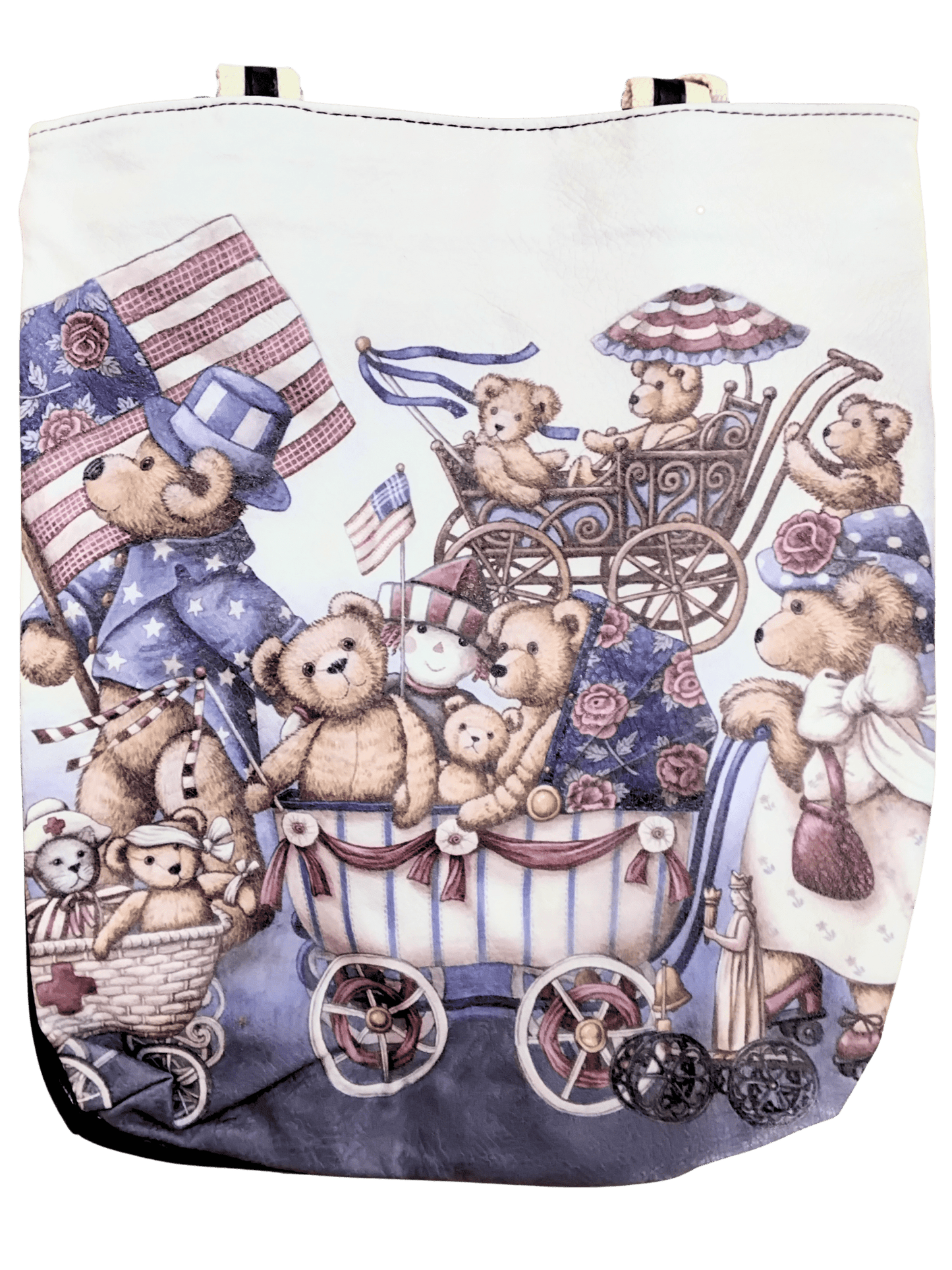Teddy Bear Parade Leather - Cover Tote Bag - Mu Shop
