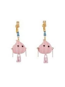 Theé Candy Store Fork And Pink Meue Monster Earrings - Mu Shop