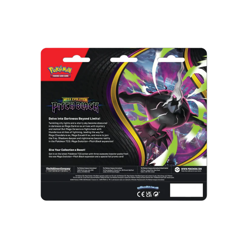 Pokémon TCG: Mega Evolution – Pitch Black Three Booster Blister