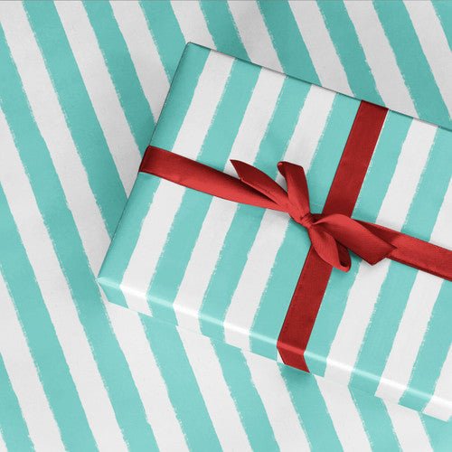 Wrapping Paper Turqoise Stripe - Mu Shop
