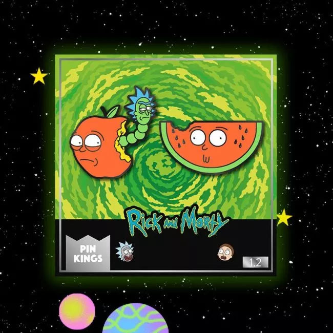 Rick and Morty Apple Morty & Watermelon Morty Enamel Pin Badge Set
