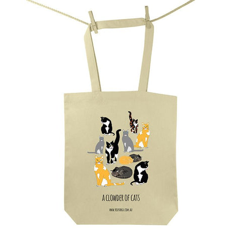 A CLOWDER OF CATS tote bag - Mu Shop