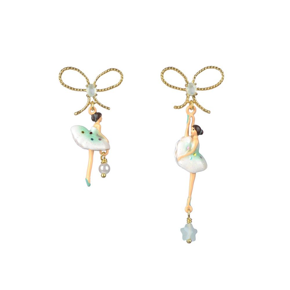 Ballerina Asymmetrical Earrings - BLUE - Mu Shop