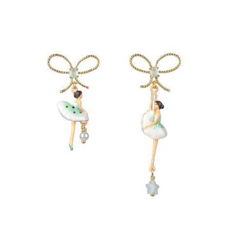 Ballerina Asymmetrical Earrings - BLUE - Mu Shop
