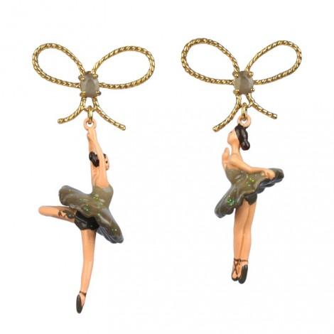 Ballerina Asymmetrical Earrings - Taupe Grey - Mu Shop