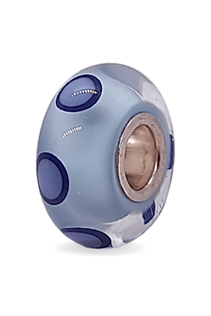 Blue Glass Bead with Dark Bule Bubbles Universal Unique Bead #1464 - Mu Shop