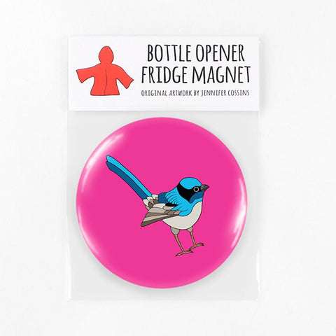 Blue Wren Bottle Opener Magnet - Mu Shop