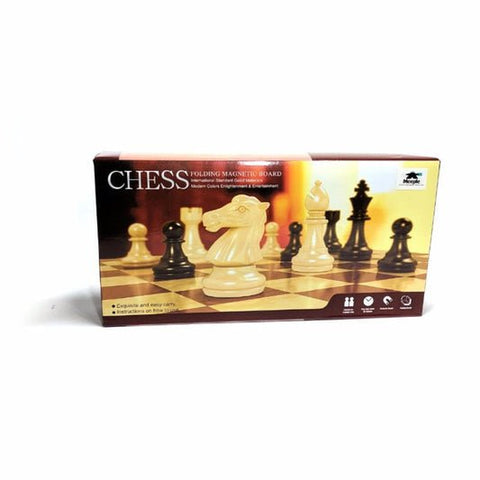 Chess - Folding Magnetic Board Black & White 25cm - Mu Shop