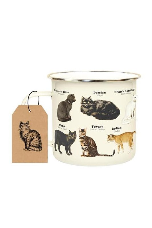Gift Republic Camping Enamel Mug - Cats - Mu Shop