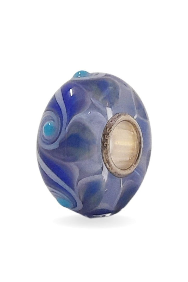 Glass Bead with Blue Decorations Universal Unique Bead #1565 - Mu Shop