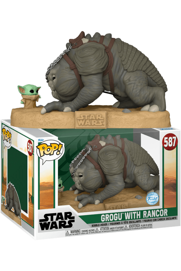 Grogu with Rancor Jumbo 10” Pop Vinyl Figure #587 - Mu Shop