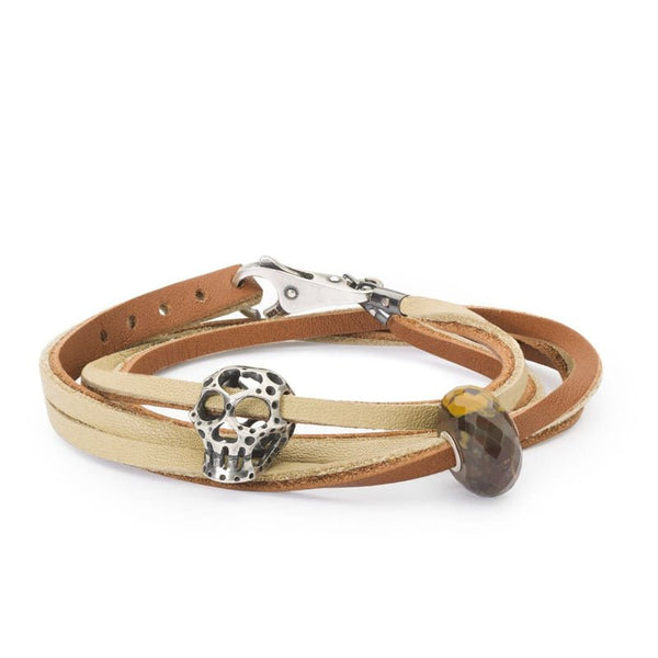 Leather Bracelet - Brown/Beige 36cm - Mu Shop