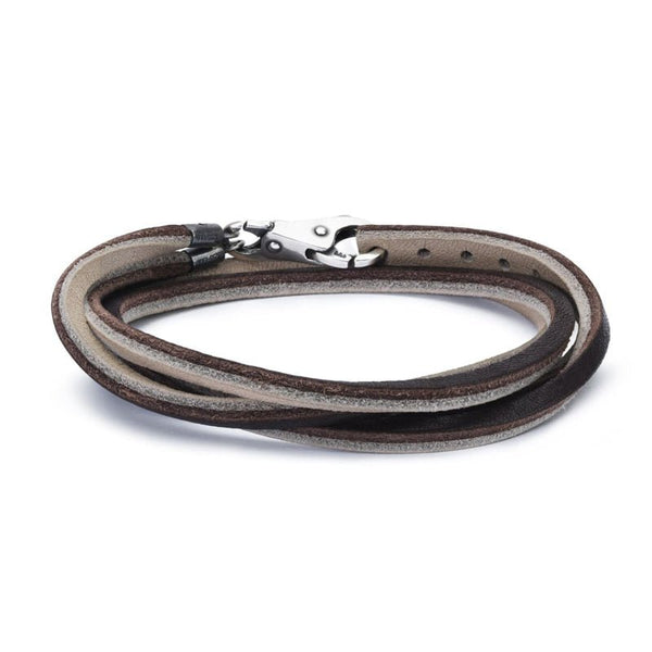 Leather Bracelet - Brown/Light Grey 36cm - Mu Shop