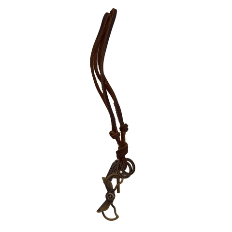 Leather Necklace Brown - Scissor - Mu Shop
