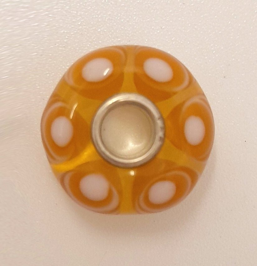 Light Orange Bead with White Dots Universal Unique Bead #1395 - Mu Shop