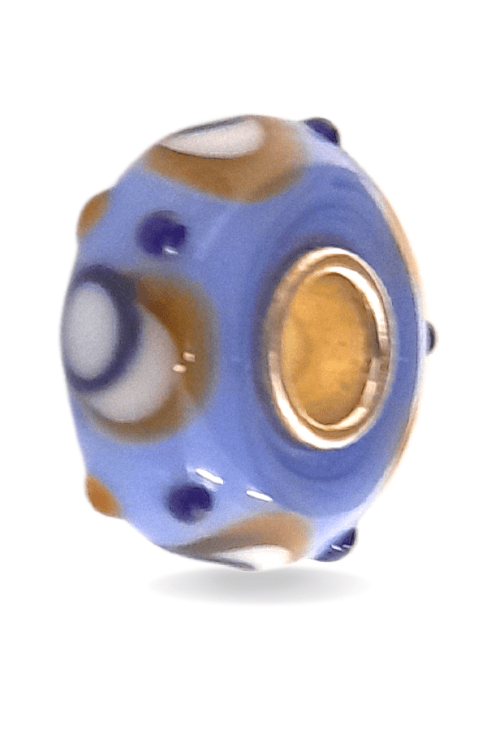 Lilac Bead with Orange and Purple Dots Universal Unique Bead #1532 - Mu Shop