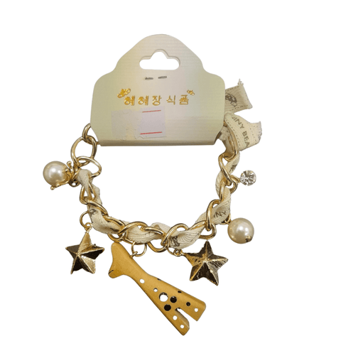 Metal Bracelet - Giraffe, Stars and Pearls - Mu Shop