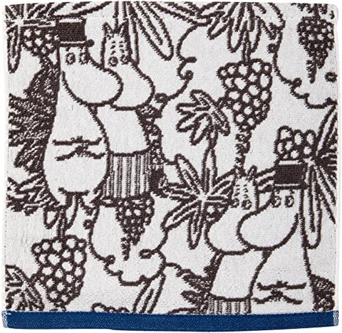 Moomin Towel handkerchief (grapes and vines/Black) - Mu Shop