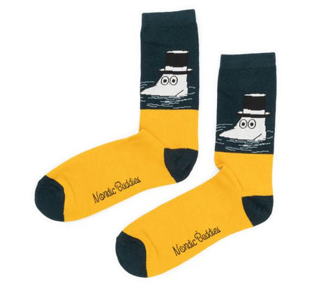 Moominpappa Swimming Men Socks - Navy/Yellow - Mu Shop