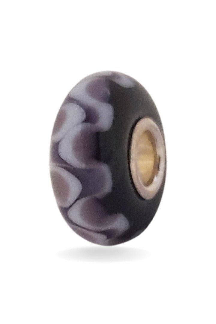 Purple Bead with White Decorations Universal Unique Bead #1569 - Mu Shop