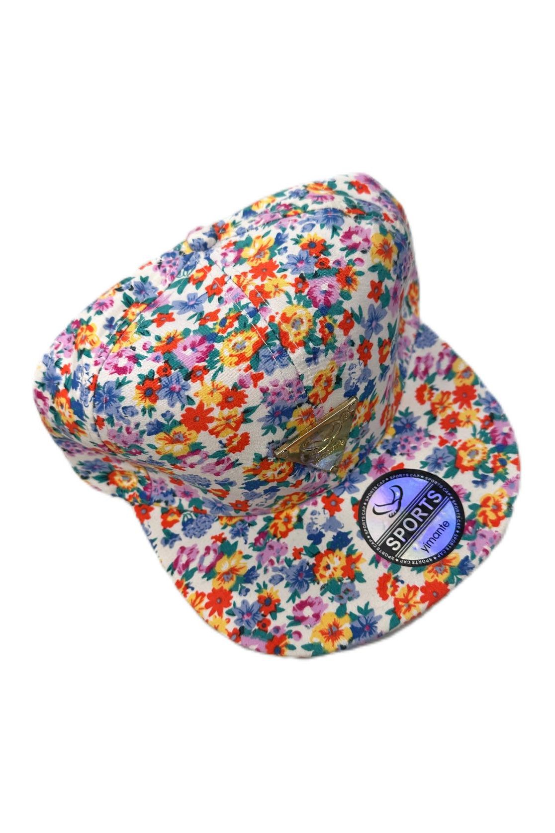 Purple Floral Snapback Cap - Mu Shop