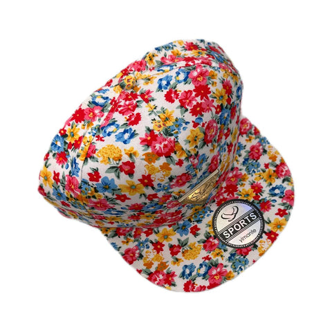 Red Floral Snapback Cap - Mu Shop