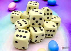 Opaque Pastel Yellow 16mm d6 Dice Set (12 dice)
