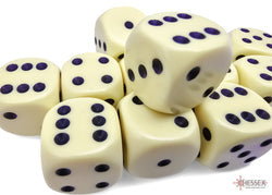 Opaque Pastel Yellow 16mm d6 Dice Set (12 dice)