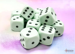 Opaque Pastel Green 16mm d6 Dice Set (12 Dice)