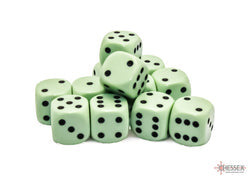 Opaque Pastel Green 16mm d6 Dice Set (12 Dice)