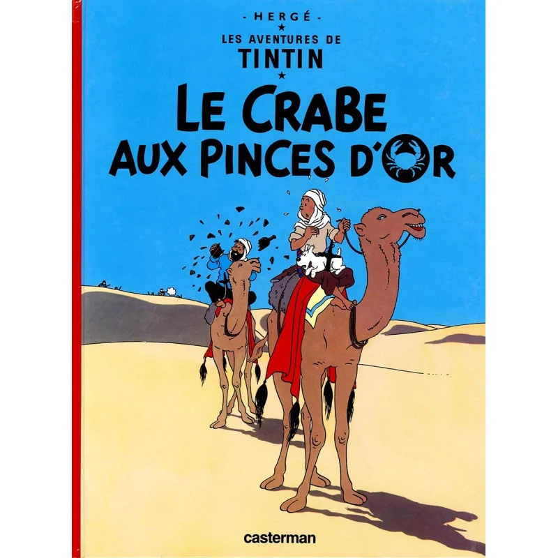 French hardcover cover of Le Crabe Aux Pinces D'or by Hergé