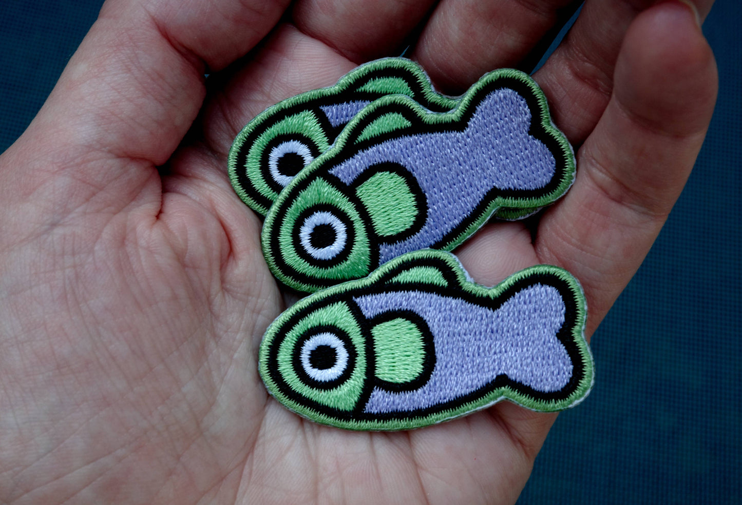 Lavender/Sage Fish Patch detail view 4