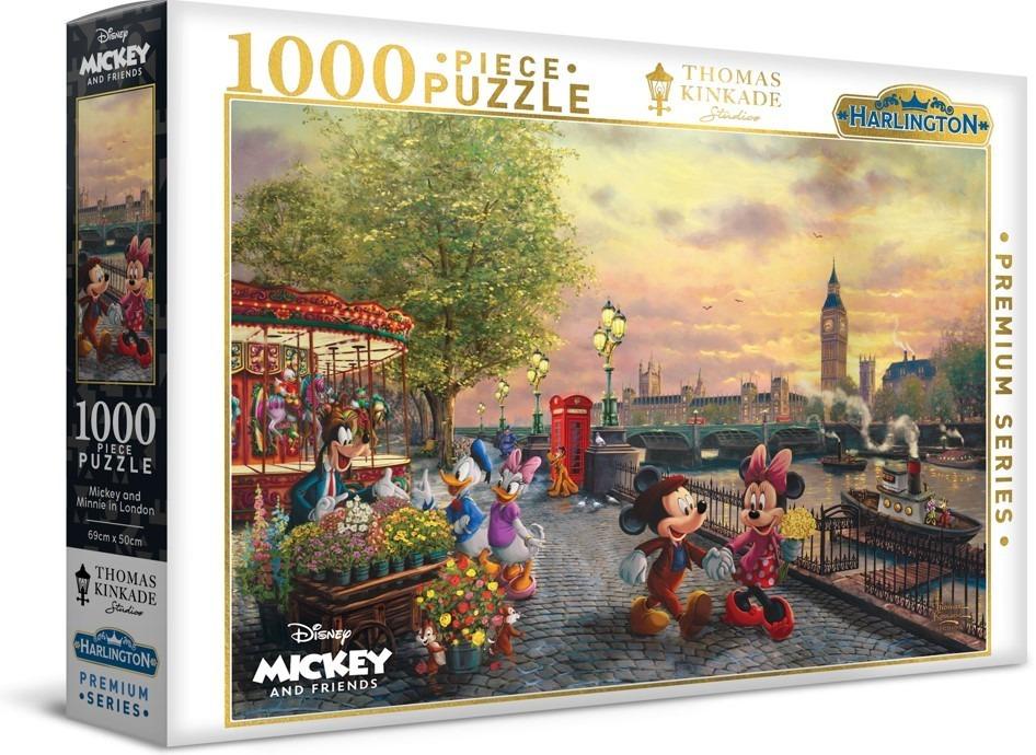 Harlington Thomas Kinkade Disney Mickey and Minnie in London 1000 piece Jigsaw Puzzle