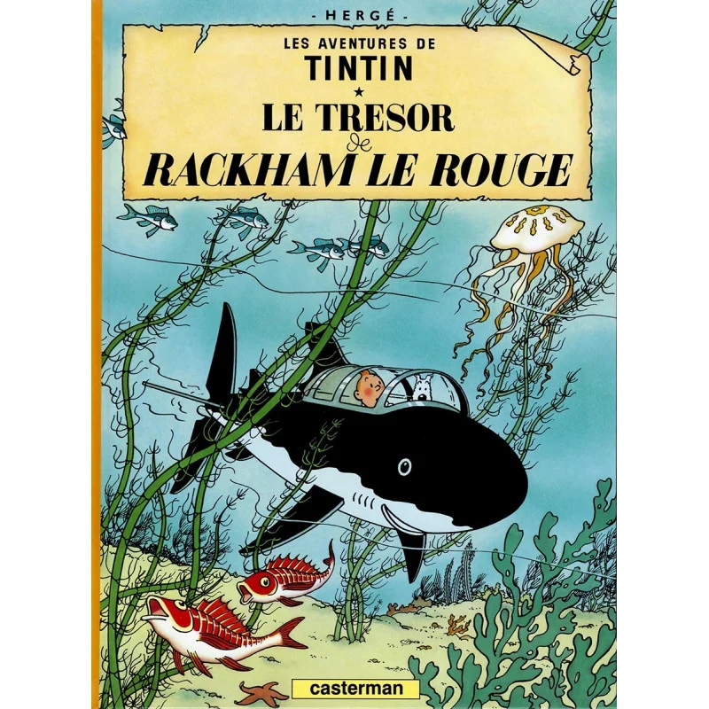 French hardcover cover of Le Tresor De Rackham Le Rouge by Hergé