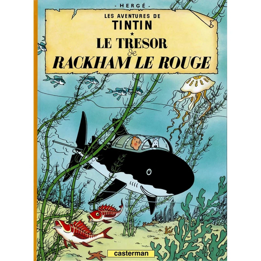 French hardcover cover of Le Tresor De Rackham Le Rouge by Hergé