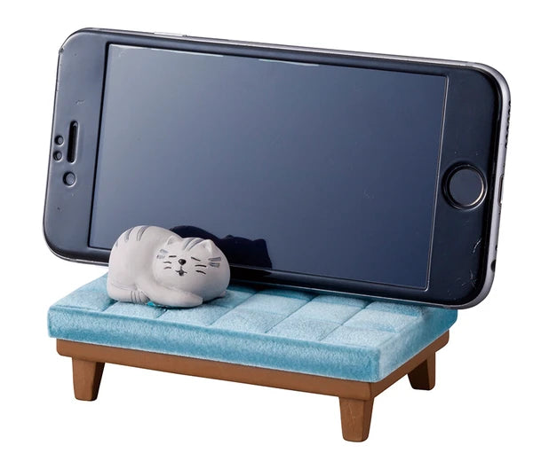Decole Relaxed Cat Smartphone Stand - Blue