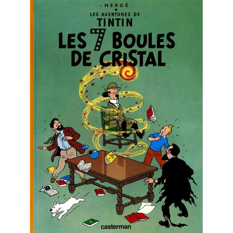 French hardcover cover of Les 7 Boules De Cristal by Hergé