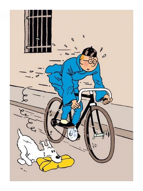 A4 Plastic Sleeve: Tintin & Snowy on Bicycle