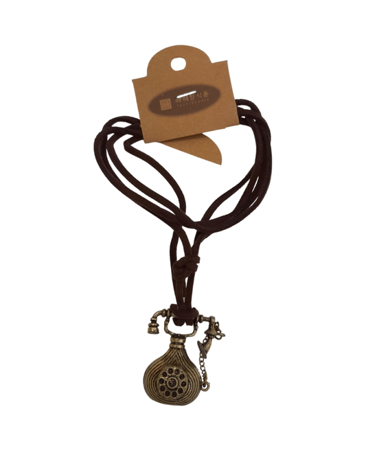 Leather Necklace Brown - Telephone