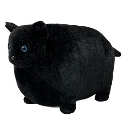 Round black Fat Cat polyester plush toy