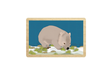 Wombat Wooden Magnet