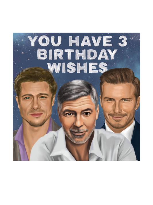 Three Birthday Wishes Greeting Card