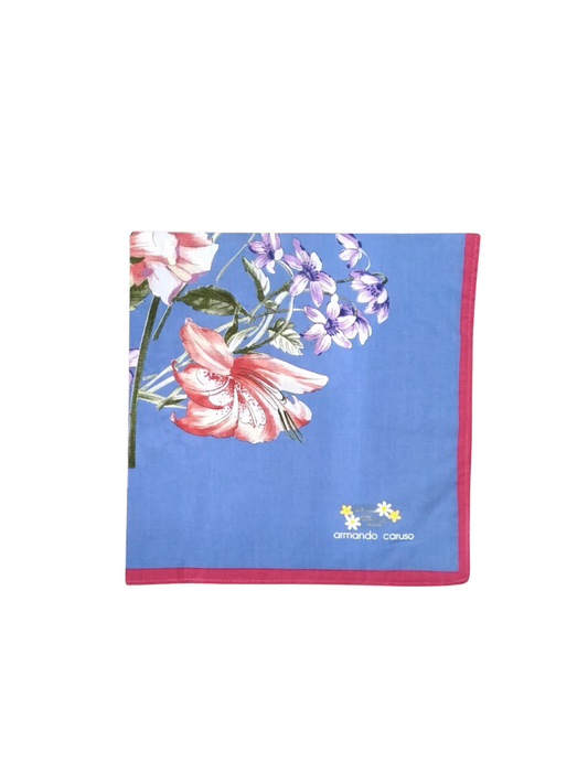 Flower Handkerchief 43 × 43cm - Blue