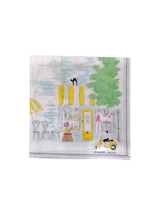 Store Scene Handkerchief 43 × 43cm - Yellow