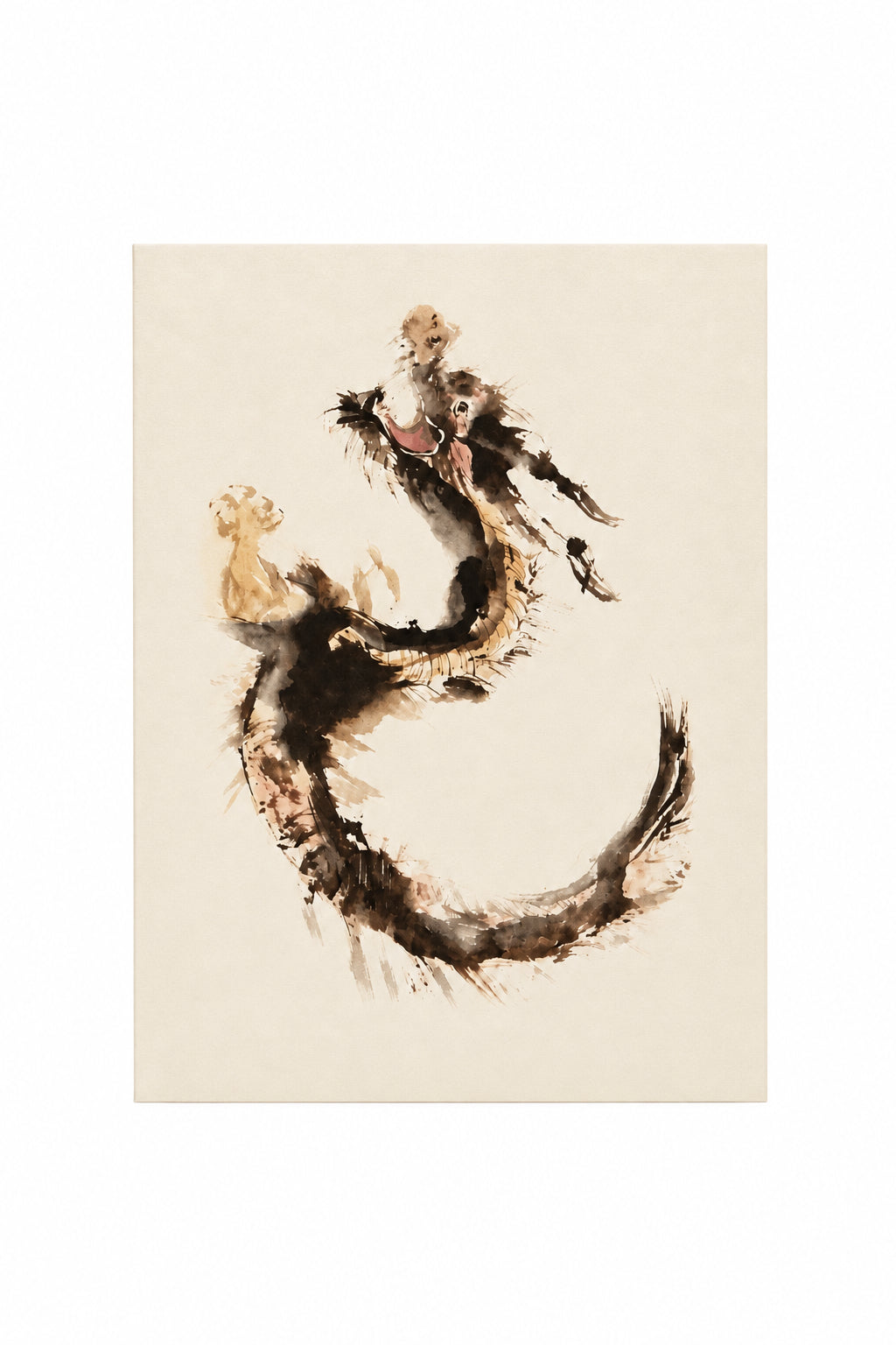 Dragon Ink Art Greeting Card