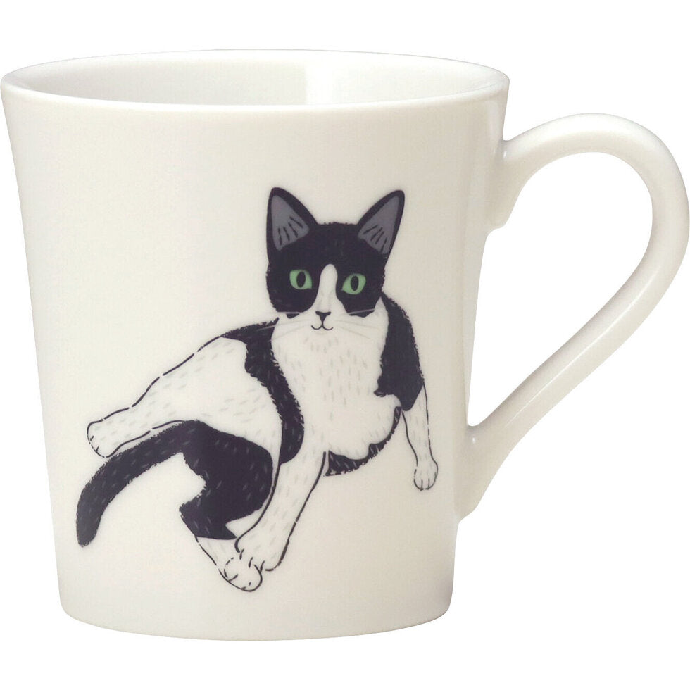 NEKO - black & white cat mug cup